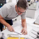 engineer working on drawings