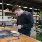 Engineer working on a manufacturing plant.