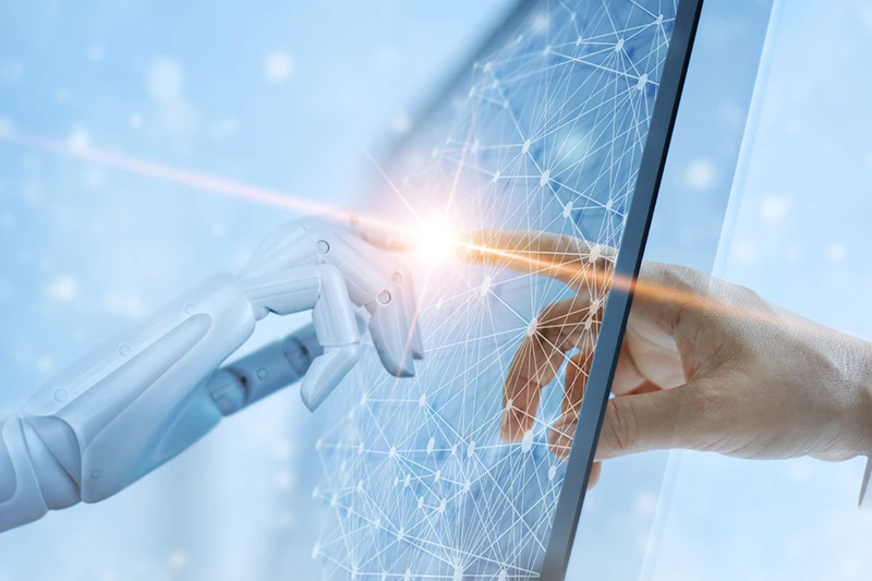 an image depicting AI in business like recruiting and staffing