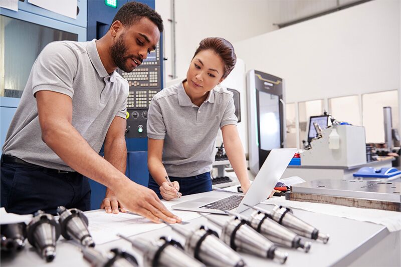 Contract Engineering Staffing working at a factory