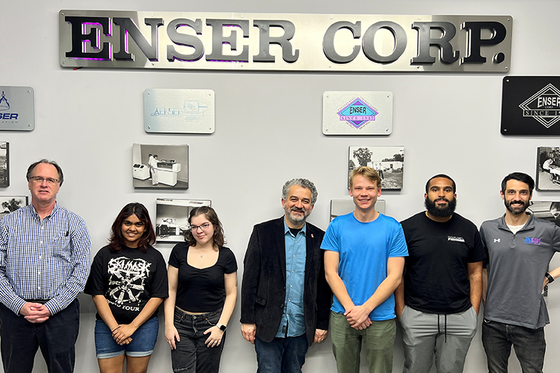 ENSER Corporation welcomed Dr. Kurosh Darvish, professor and chair of the Mechanical Engineering Department at Temple University College of Engineering, and four Temple Engineering students to its facility on Friday, April 17, 2026, for an inside look at the company’s engineering, manufacturing, and product development capabilities